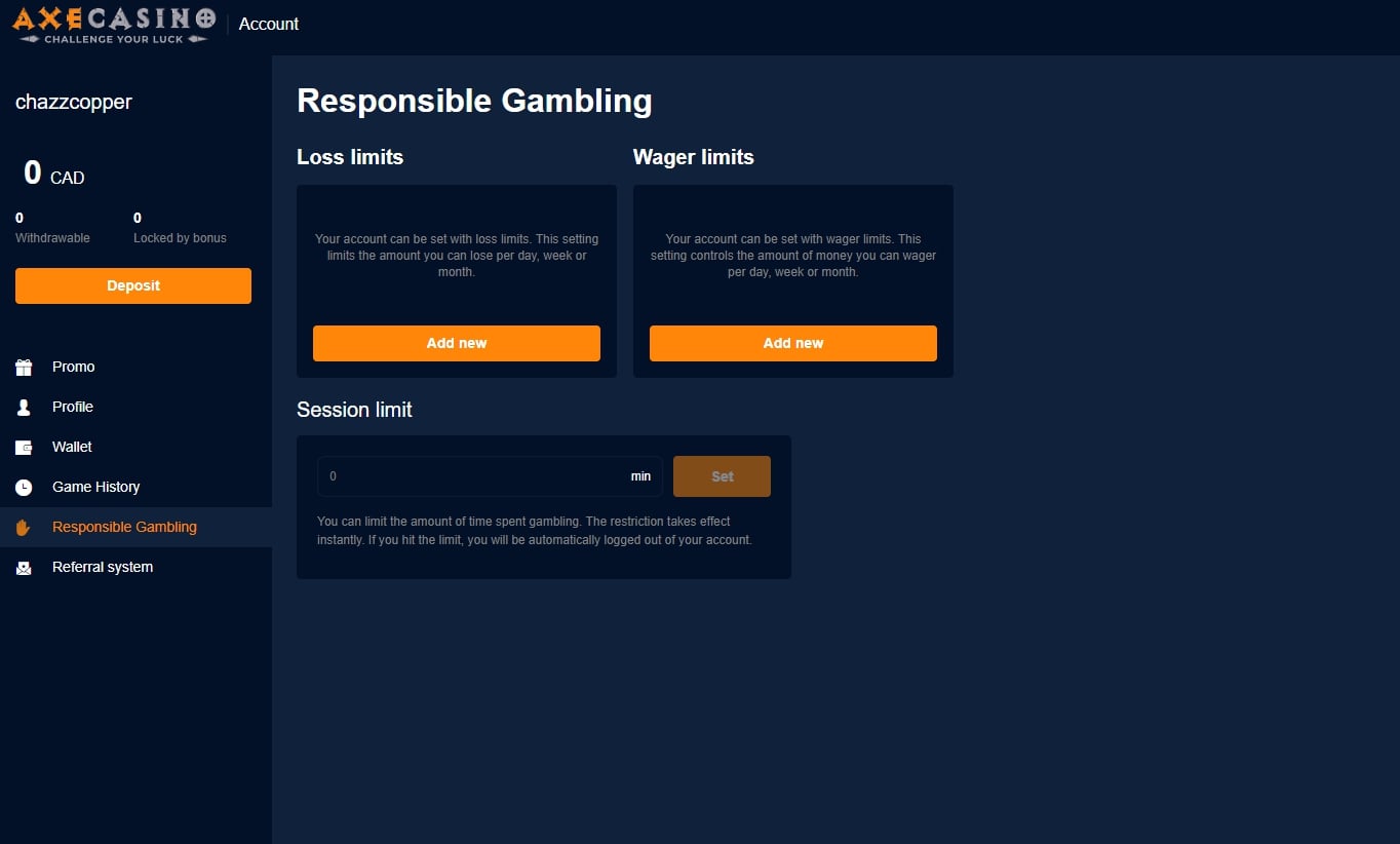 axe casino responsible